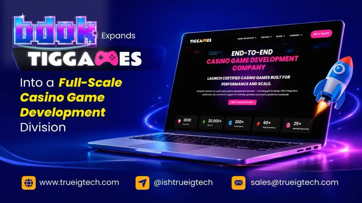 TRUEiGTECH এবং TIGGAMES-এর লোগো ও ডিজিটাল গেমিং ইন্টারফেস